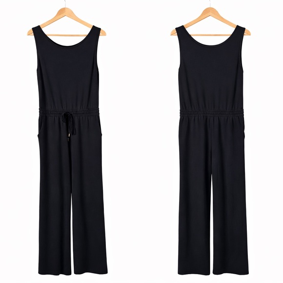 Smash + Tess Pants - SMASH + TESS Elevate Happy Hour Jumpsuit Black Wide Leg Medium